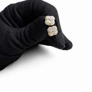 Swarovski Gold-Tone Clear Crystal Floral Stud Earrings